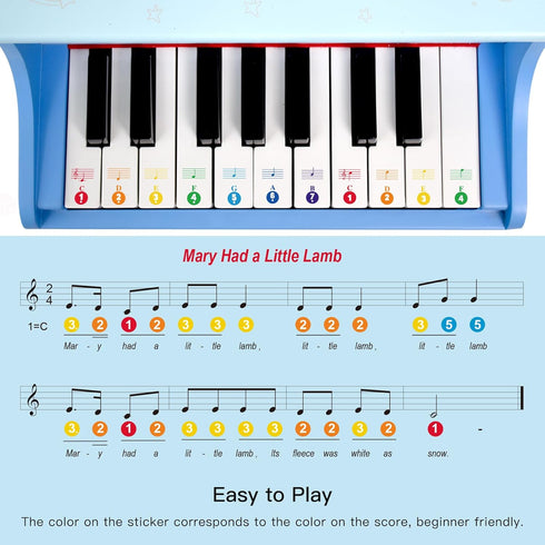 18 3-7 C4-F5) MUSICUBE Keys Grand Piano for Years Old Beginner Girls Boys First Mini Piano Toys Educational Musical