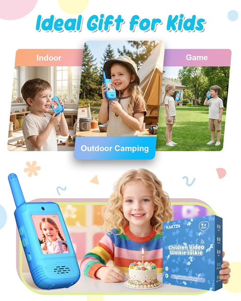 KAKTIN 3 4 5 6 7 8 3 Video Walkie Talkies for Kids, Christmas Birthday Gifts Toys for Boys Age, Kids Intercom