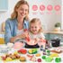 168Pcs Set, Playset Kids Play Kitchen Accessories Toy Pretend Cooking Food with Induction Cooktop, Pot, Pan, Utensils