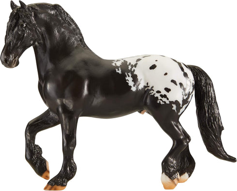 Breyer Traditional Series Harley Harlequin Draft Tack Pony - 1:9 Scale Model #1805, Black & White