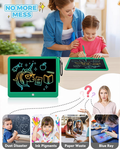 15 Inch 3 4 5 6 7 8 KOKODI LCD Writing Tablet with Anti-Lost Stylus, Erasable Doodle Board Colorful Toddler Drawing