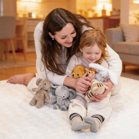 6 8 Inch Set Pcs Stuffed Animals Bulk, Small Stuffed Safari Animals, Zoo Stuffed Animals (Cat Dog Elephants Giraffe