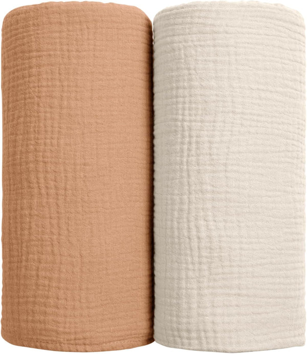 lulumoon Muslin Swaddle Blanket Baby - Cotton Swaddling Blanket Soft Baby Receiving