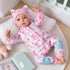 2 17-22 Inch Set BABESIDE Pcs Reborn Babys Doll Clothes for Baby Dolls, Pink Cat Pattern Reborn Baby Dolls Accessories