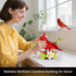 Set, JAKI Northern Cardinal Building Red Birds with Flower Camellia for Adults, Red Cardinal Model for Bird Lovers