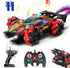 GoolRC RC Stunt Car, Gesture Sensing 2.4GHz 4WD Remote Control Car with Lights, Music & Spray, 2 Batteries (Red)