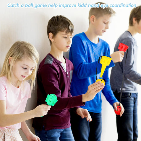 10 Pieces Throw and Catch Ball Set, Kids Ball and Cup Hand Eye Coordination Game, Outdoor Party Game for Yard Lawn