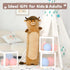 Tezituor Long Plush Cow Body Pillow: 43" Cute Stuffed Animal Throw Pillow - Birthday Gift for Kids & Adults