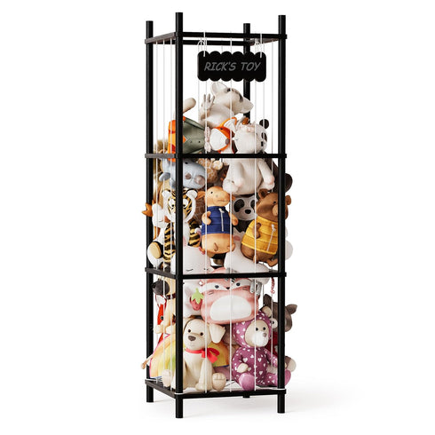 SpaceAid Stuffed Animal Storage Organizer, Wood Animals Zoo Toy Plushies Storage Holder,