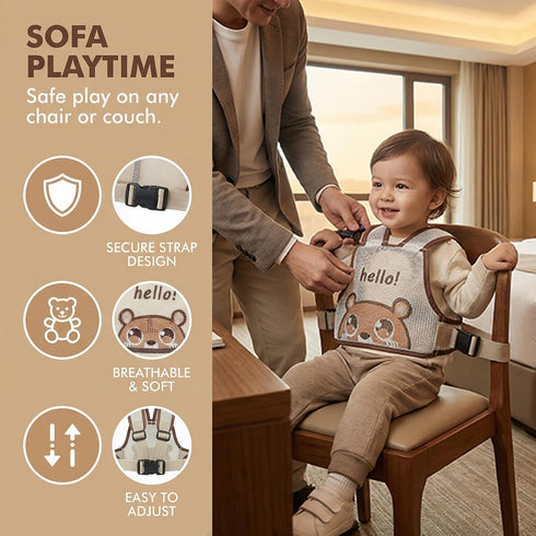 High Chair Straps - Portable Feeding Strap Safety Belt Foldable Booster Harness Belt for Restaurant Shopping Cart