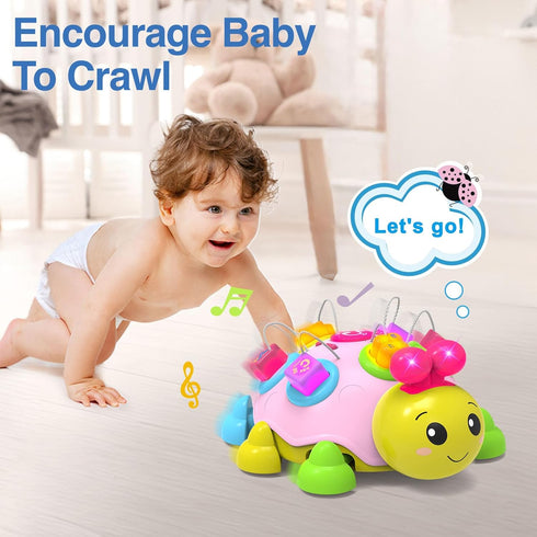 Holaxander 6-12 7 8 9 10 11 1-2 Baby Musical Ladybug Crawling Toys,Baby Toy Months with Light-up Music, Early