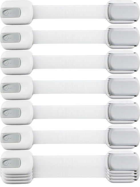 Child Safety Strap Locks (10 Pack) - Baby Locks for Cabinets, Drawers, Toilet, Fridge & More, Easy Installation,