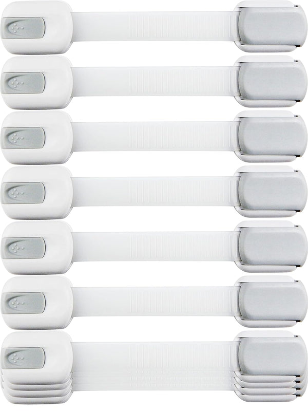Child Safety Strap Locks (10 Pack) - Baby Locks for Cabinets, Drawers, Toilet, Fridge & More, Easy Installation,