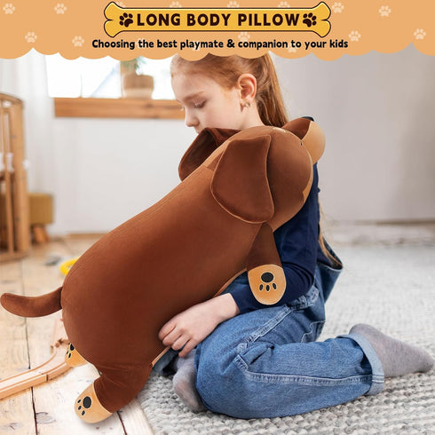 30'' Giant Dachshund Dog Plush Stuffed Animal- Weiner Dog Plush Pillow Plushies, Large Sleeping Dachshund Plush Toy
