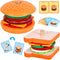 Wooden Burger Sandwich Stacking Toys - Play Food Toy for Toddlers, Montessori Educational Toy for 3 Year Olds