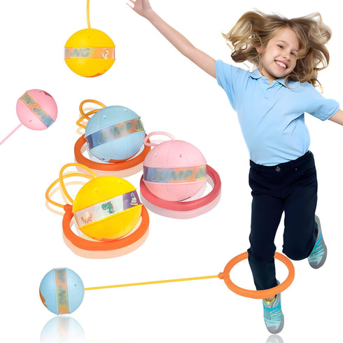 3PCS Light Up Ankle Skip Ball, Flashing Swing Balls for Outdoor Glow in The Dark Sports Game, Kids Jumping Toy