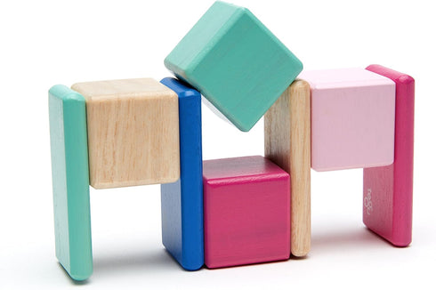 8 Piece Tegu Pocket Pouch Magnetic Wooden Block Set - Blossom