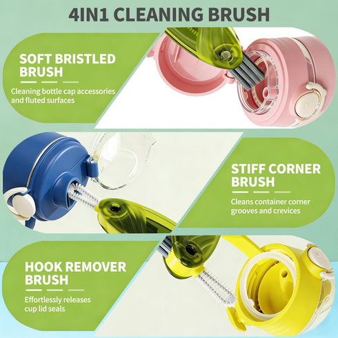 UFVIZ 3 1 Set, 2PCS in Cup Lid Gap Cleaning Brush Multifunctional Bottle Cleaning Brush for Bottle Gaps Bottle Cleaner