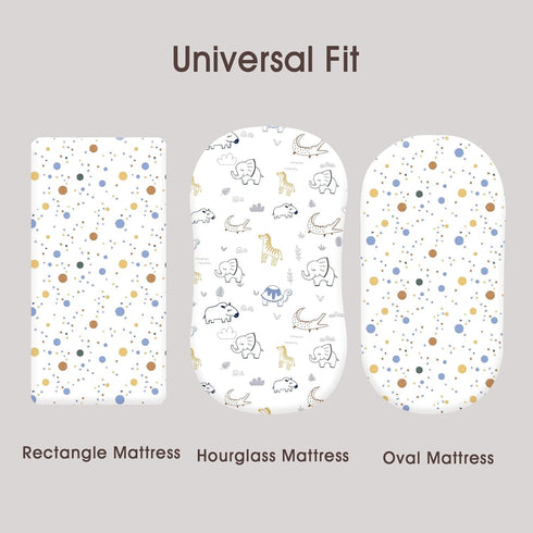 100% 2 Pack, PHF Cotton Bassinet Sheets Soft Breathable Comfortable Cradle for Baby Boys Girls, Premium Fits Various