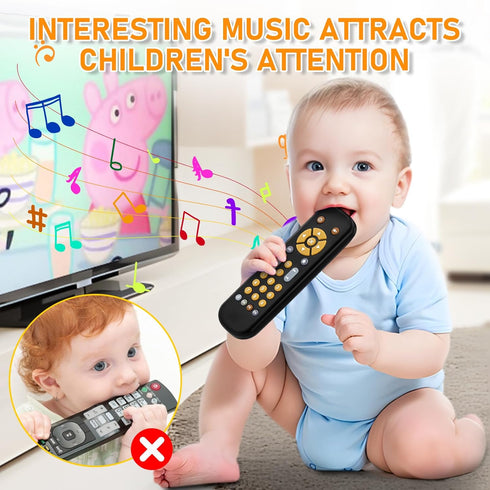 6 3 6 12 18 Avkast Baby TV Remote Control Toy Month+, Toddler Realistic Remote Toy with Sound and Light, Early