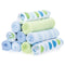 Spasilk Washcloth Wipes Set, Pack of 10, Soft Terry Washcloths for Newborn Boys and Girls, Blue Dots