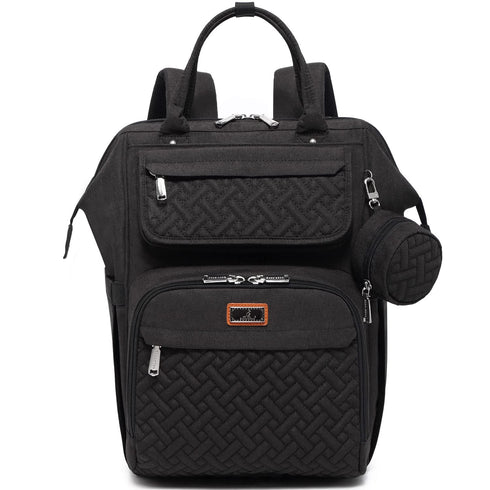 BabbleRoo Diaper Bag Backpack, Multifunction Nappy Changing Bag with Changing Pad, Stroller