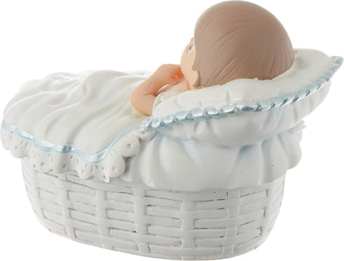 Precious Moments Baptism Gift, Boy's Resin Rosary Box, Hand-Painted Details, Perfect Keepsake