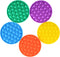 5 Pack Pop Sensory Fidgets, Round Push Bubble and Silicone Pressure Relieving Toys