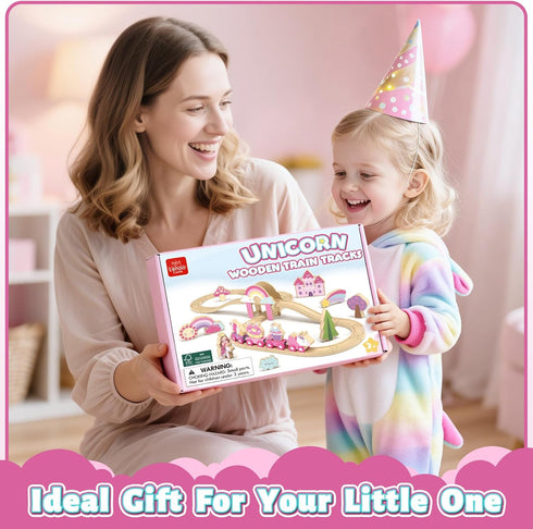Set Set 2-4, 3 4 5 6 7 Lehoo Castle Wooden Train - Unicorn Train for Toddlers Wooden Train Track Toddler Girl Toys