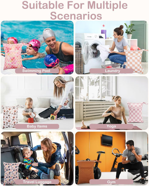 Swimming 3 Pack 3L04 Wet Dry Bag Reusable Waterproof Bag Travel Beach Pool Yoga Gym Bag for Baby Cloth Diaper Swimsuits