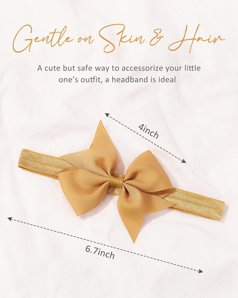 jollybows 40pcs Baby Girls Hair Bows Headbands - Grosgrain Ribbon Hair Band Accessories for Infants Newborn Toddler