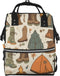 DWVTSLH Sleeping Bag Boots Campfire pattern Diaper Bag Backpack Multifunction Nappy Bags Waterproof