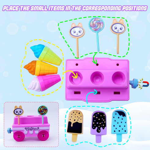 wagkew Set 2 3 4 5 6 7 Set Tracks Car Toys for Age Year Girls Toddler, Pink Princess Train Toys for Kids with Light
