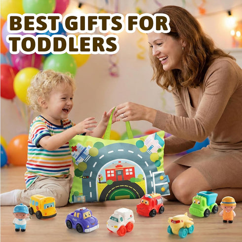 12 1 1 1-2|1st 12 18 ALASOU PCS Soft Rubber Car Toys for Year Old Boy with Playmat/Storage Bag|Baby Toys Year Old Boy