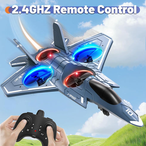 8-16, 360 8-12, 3 Foam Remote Control Airplanes, RC Planes with Light, RC Airplane Fighter Jet for Kids Adults Flip