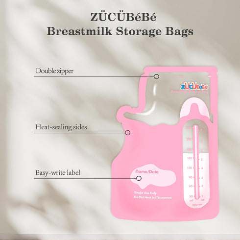 ZCBB Bags(50 Count)8oz Breastmilk Storage Milk Storage Bags for BreastfeedingBPA Free with Easy Pour Spout, Self