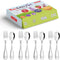 Toddler Utensils Kids Silverware Set, 8 PCS 18/10 Stainless Steel Cutlery with Dog & Cat Pattern, Dishwasher Safe