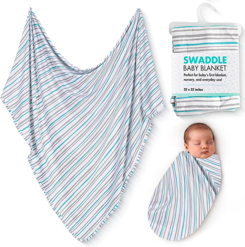 Swaddle Blankets for Newborns, Soft & Breathable Baby Blanket, Neutral Receiving Blankets for Boys & Girls - Mint