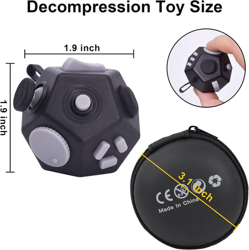 Cube,12 UOOEFUN Mini Fidget Toys Sided Cube Toys Relief Stress,Anxiety, Depression,Autism for Kids Adults Improve Focus