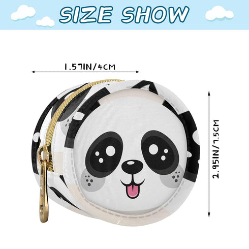 Panda Round Pacifier Storage Case with Zipper, Portable Pacifier Case for Travel, Diaper Bag & Purse, Pacifier