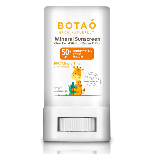 Baby Mineral Sunscreen Stick, 100% Zinc Oxide SPF 50+, Water Resistant for Sensitive Skin