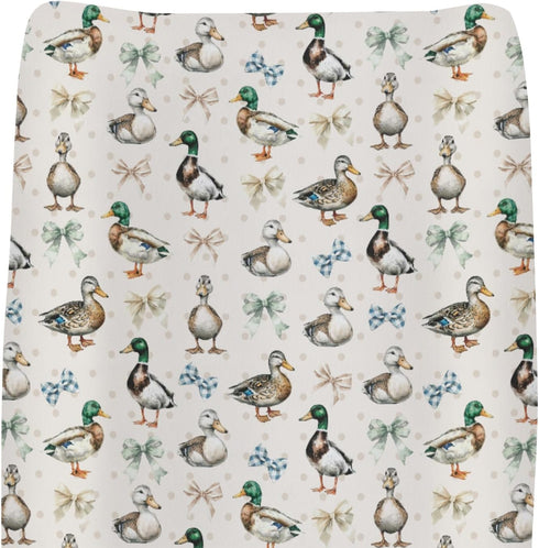 ZoUbqchY Vintage Duck Bows Floral Changing Pad Covers for Baby Girls Boys Green