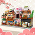 Japanese Street View Matcha Shop Building Kits, 379 PCS Modular House Mini DIY Model Set for Adults