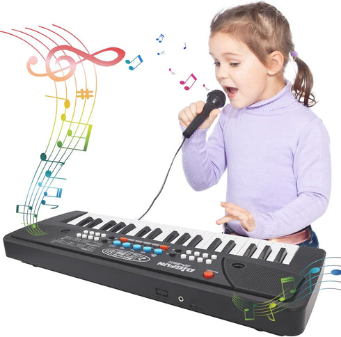 37 3-6, 3 4 5 6 Kids Piano Keyboard, Key Portable Electronic Piano for Kids Age Piano Keyboard with Microphone Musical