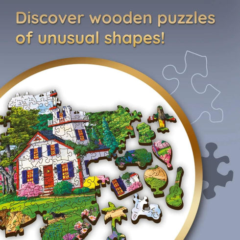 Trefl Summer Haven 501 Piece Jigsaw Puzzle, Wood Craft, 15"x20" Irregular Shapes for Adults and Children