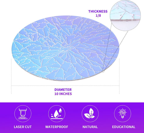 141 ZZYFGH Unique Jigsaw Puzzle, Impossible Challenge Pieces Round Broken Color Changing Iridescent Acrylic Puzzles