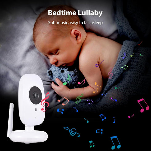 Matybobe Wireless Baby Monitor with Camera, 2.4in LCD Display, 2-Way Communication, Temperature Display, Night Vision,