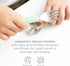 Set, 2 Pack Ubbi Toddler Utensils Stainless Steel Fork & Spoon with Easy-Grip Silicone Handles, Kids Silverware