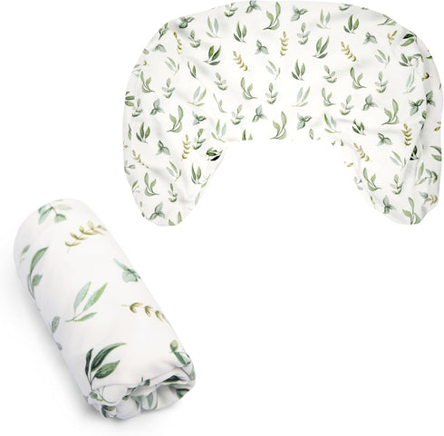Boppy Nursing Pillow Cover, Organic Green Leaves, Single Cover, Easy-On Slipcover with