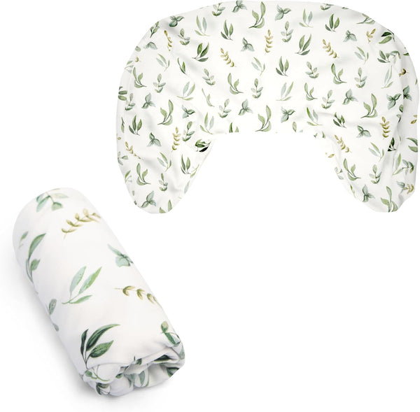 Boppy Nursing Pillow Cover, Organic Green Leaves, Single Cover, Easy-On Slipcover with